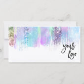 Logo für die holografische irisierende Geschenkkar (Rückseite)