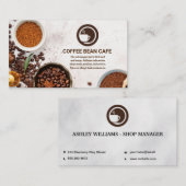 Logo für die Kaffee-Tasse | Kaffeebohnen Visitenkarte (Vorne/Hinten)