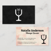Logo für die Krawatte von Weinglas | Catering Visitenkarte (Vorne/Hinten)
