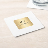 Logo für die Markenfarben Rechteckiger Pappuntersetzer (angewinkelt)