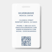 Logo für die medizinische Versorgung Modernes Blue Ausweis (Rückseite)