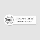 Logo für die Mitarbeiterverwaltung Weiß Schwarz Namensschild (Vorderseite)