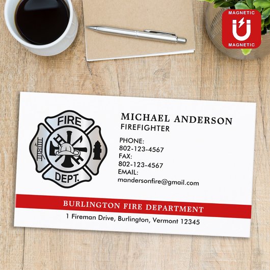 Logo für die personalisierte Feuerwehrabteilung Magnetische Visitenkarte