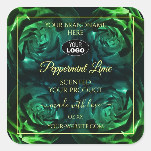 Logo für die Produktkennzeichnung von dunkelgrünen Quadratischer Aufkleber (Vorderseite)