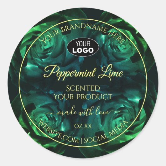 Logo für die Produktkennzeichnung von dunkelgrünen Runder Aufkleber (Vorderseite)