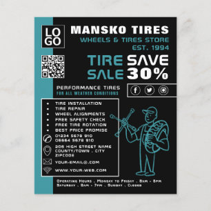 Logo für die Reifenreparatur, Fachgeschäft für Rei Flyer