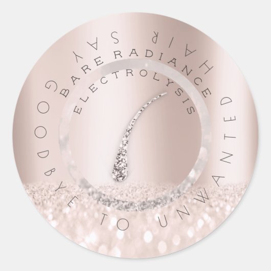 Logo für die Rose zum Entfernen von Elektrolysehaa Runder Aufkleber (Vorderseite)