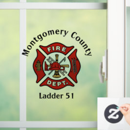 Logo für die Rote Feuerwehr Fensteraufkleber