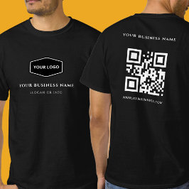 Logo für die schwarze QR-Norm und Werbefirma T-Shirt
