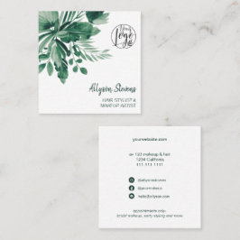 Logo für die tropische Wasserfarbe Quadratische Visitenkarte