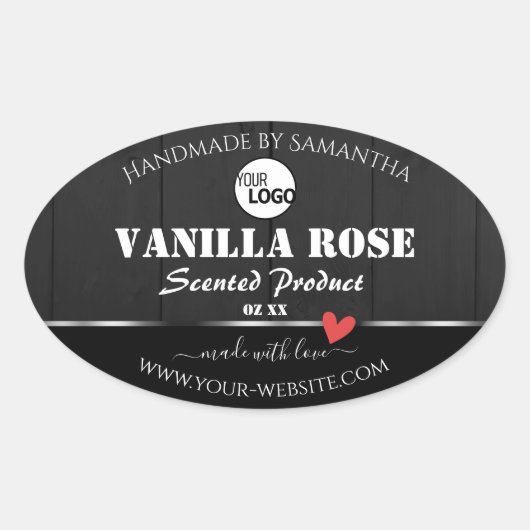 Logo für die Verpackung von Schwarzholzkörnern Ovaler Aufkleber (Vorderseite)