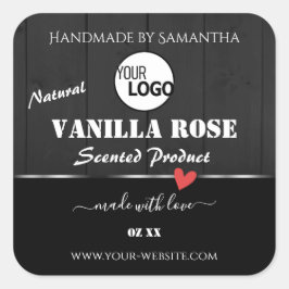 Logo für die Verpackung von Schwarzholzkörnern Quadratischer Aufkleber