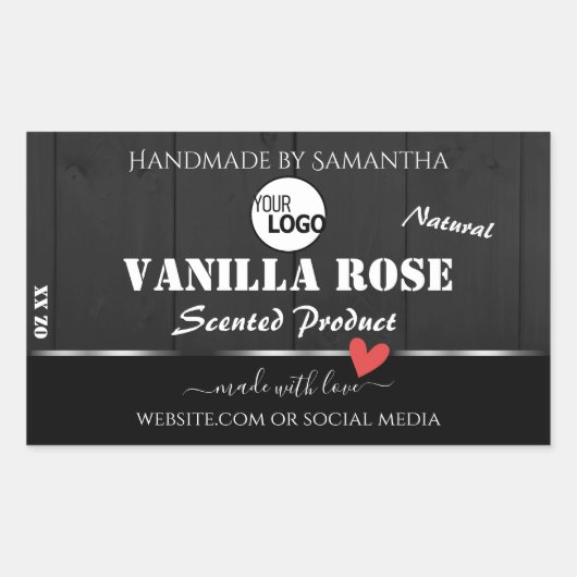 Logo für die Verpackung von Schwarzholzkörnern Rechteckiger Aufkleber (Vorderseite)