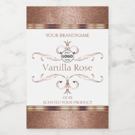 Logo für die verzierte Rose Gold Glitzer White Pro Lebensmitteletikett