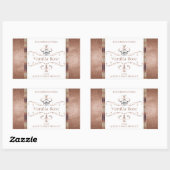 Logo für die verzierte Rose Gold Glitzer White Pro Rechteckiger Aufkleber (Blatt)