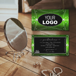 Logo für die Verzierte schwarzgrüne Sparkle-Diaman Visitenkarte