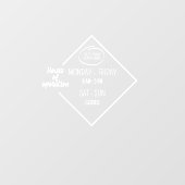 Logo für die White Opening-Zeiten Fensteraufkleber (Blatt)