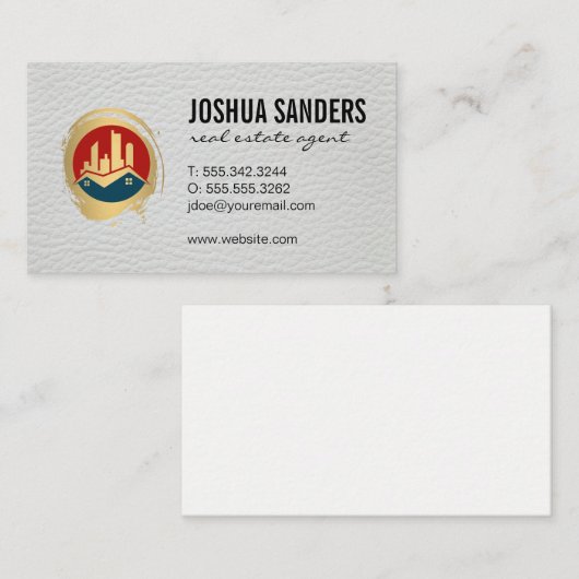 Logo für Eigenschaften von Real Anwesen | Ledertex Visitenkarte (Vorne/Hinten)