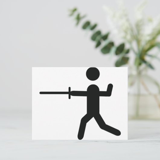 Logo für ein schwarzes Zaunsymbol Postkarte (Stehend Vorderseite)