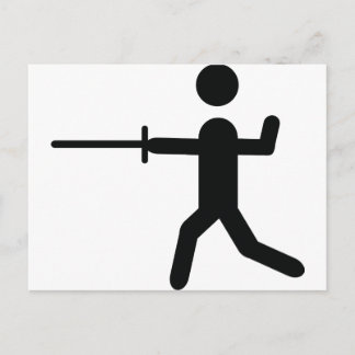 Logo für ein schwarzes Zaunsymbol Postkarte