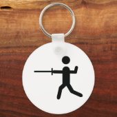 Logo für ein schwarzes Zaunsymbol Schlüsselanhänger (Vorderseite)