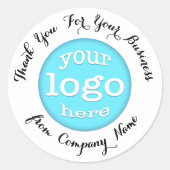 Logo für eine benutzerdefinierte Firma Vielen Dank Runder Aufkleber (Vorderseite)