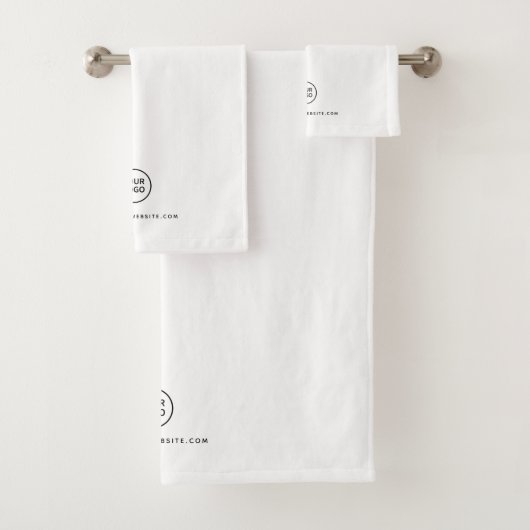 Logo für eine benutzerdefinierte Salonfirma weiß Badhandtuch Set (Insitu)
