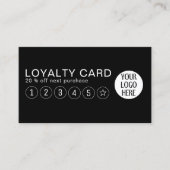 Logo für eine schwarze und weiße Firma Treuekarte (Vorderseite)