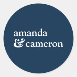 Logo für einfache Braut- und Firmennamen der Marin Runder Aufkleber