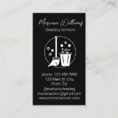 Logo für einfache Reinigungstätigkeiten Schwarz-we Visitenkarte (Vorderseite)