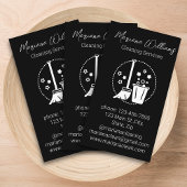 Logo für einfache Reinigungstätigkeiten Schwarz-we Visitenkarte