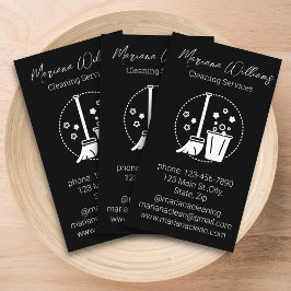 Logo für einfache Reinigungstätigkeiten Schwarz-we Visitenkarte