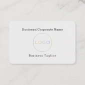 Logo für einfache Unternehmen - Formell leicht gra Visitenkarte (Rückseite)