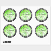 Logo für elegante Green Glitzer Product Labels Dia Runder Aufkleber (Blatt)