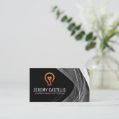 Logo für elektrische Plug-LightBulb | Abstrakte St Visitenkarte (Stehend Vorderseite)