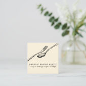 Logo für Elfenbeinküchenlöffel für Koch Kochen Quadratische Visitenkarte (Stehend Vorderseite)