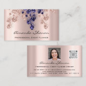 Logo für Event Planner Couch QrCode Foto Blau Visitenkarte (Vorne/Hinten)