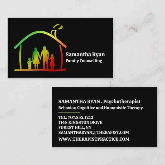 Logo für Familientherapie, Psychotherapeut Visitenkarte (Vorne/Hinten)