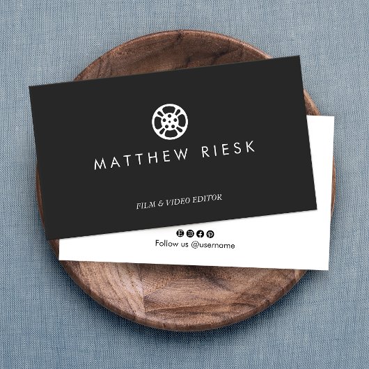 Logo für Filmmacher und Videoeditor, Visitenkarte