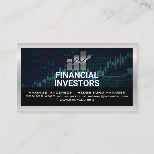 Logo für Finanzdiagramme | Bestandsberichte Visitenkarte (Vorderseite)