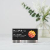 Logo für Firmenlogos | Metal Trim Business Card Visitenkarte (Stehend Vorderseite)