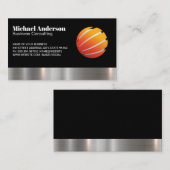 Logo für Firmenlogos | Metal Trim Business Card Visitenkarte (Vorne/Hinten)
