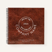 Logo für Firmenmitarbeiter QR Braun Imitate Leathe Notizblock (Vorderseite)