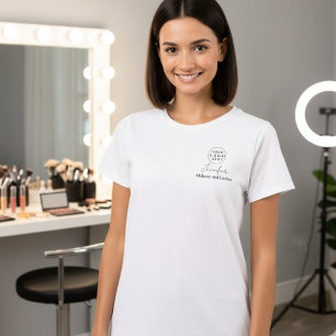 Logo für Firmennamen für schwarze Skripte T-Shirt