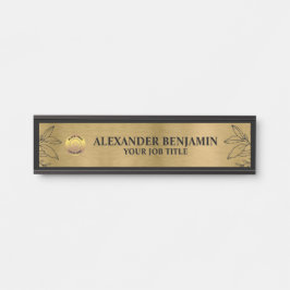 Logo für Firmennamen Gold Schwarze Elegante Türschild