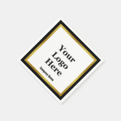 Logo für Firmennamen Schwarz-weiß und Gold elegant Serviette (Ecke)