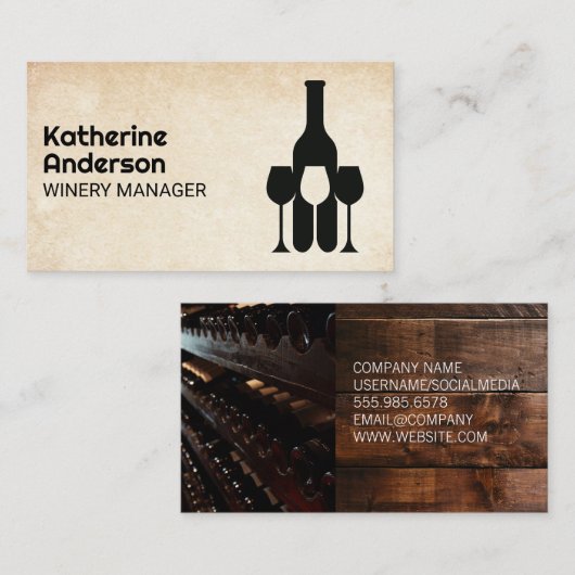 Logo für Flaschen | Weinsammlung Visitenkarte (Vorne/Hinten)