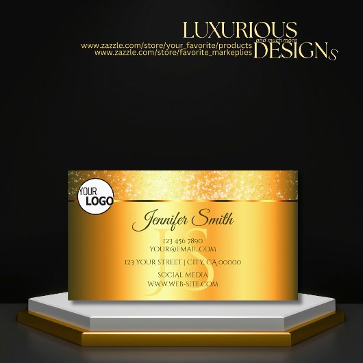 Logo für Funkelnd Orange Gold-Glitzer-Initialen Visitenkarte