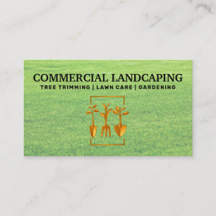 Logo für Gartenwerkzeuge   Gras   Landflucht Visitenkarte