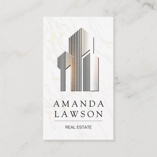 Logo für Gebäude aus Metall in Real Anwesen Terminkarte (Vorderseite)